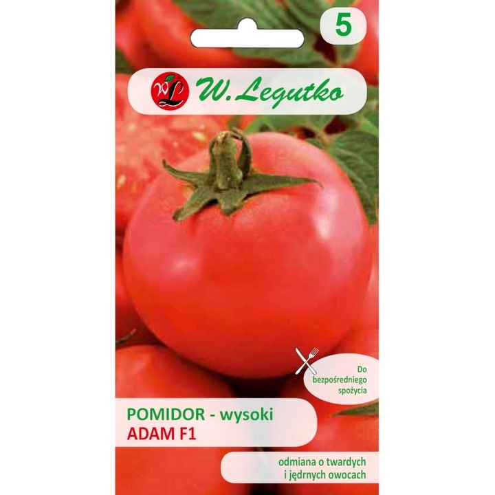 Seminte de legume, Seminte tomate inalte Adam F1, Legutko, carnoase, 0.20+0.1g, calitate superioara, seminte premium, seminte de top