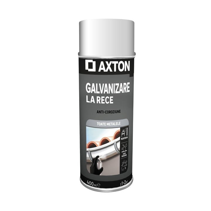 Spray Axton, galvanizare la rece, pentru metal, transparent, mat, 400 ml