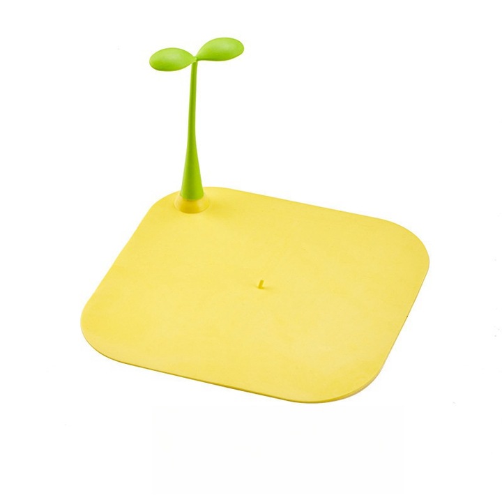 Capac de scurgere, silicon, 15cm*15cm, galben