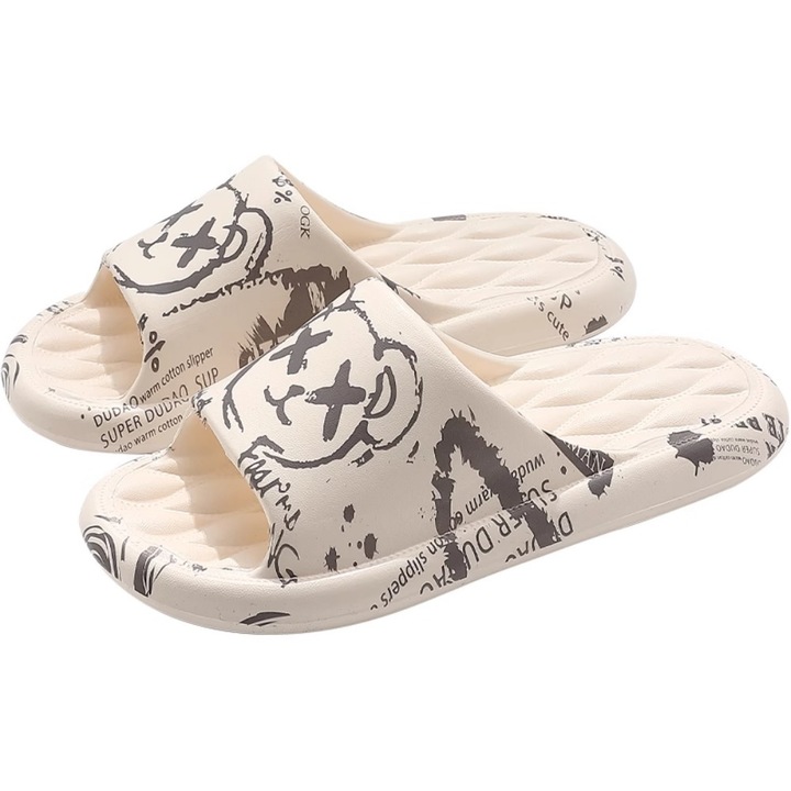 Чехли Ronyes, EVA пяна, неплъзгащи се, буйно мече, бели, Бял, 42-43