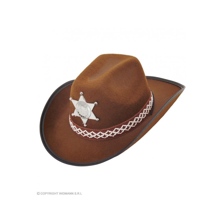 Widmann 8210886 Barna cowboy kalap sherif csillaggal