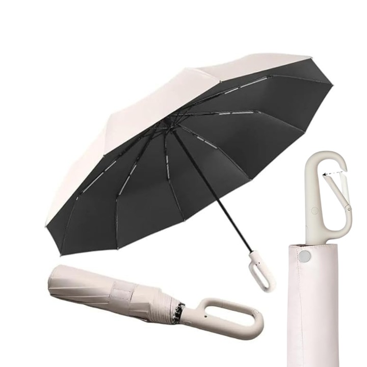 Automata esernyő, XUNNING®, hordozható, UV védelem, gyors nyitás, Női és Férfi, bézs