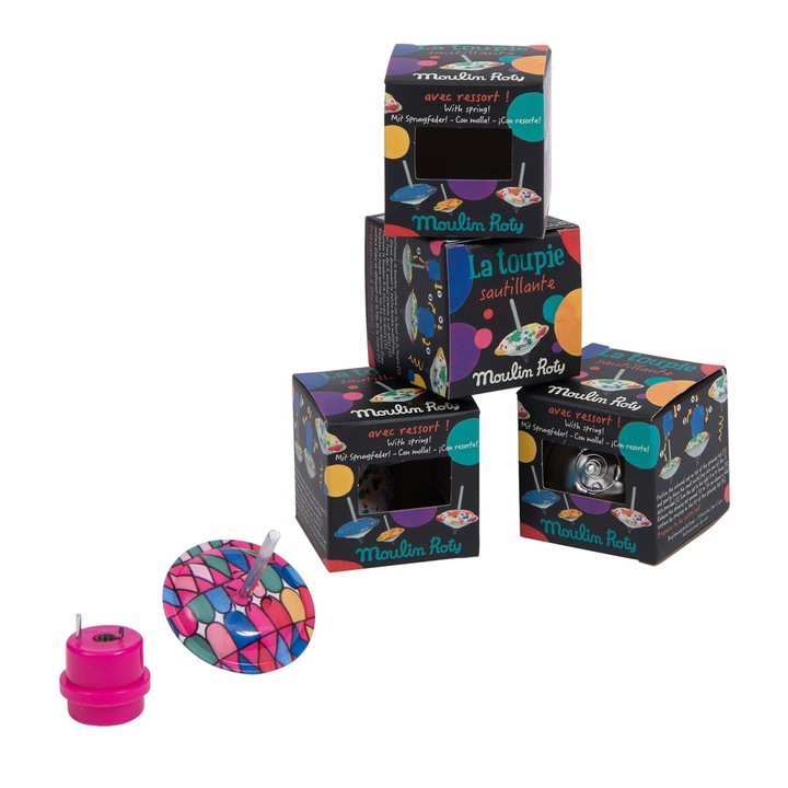 Играчка за сортиране, Moulin Roty, метално тителе с пружина, 4.5x6 см, за деца над 3 години, многоцветна
