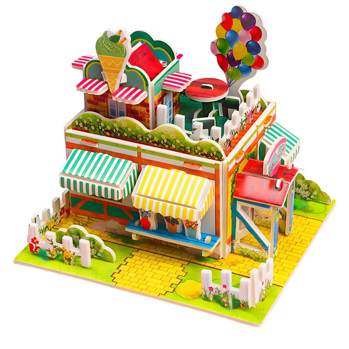 3D építőkészlet, fagyizó makett, készlet gyerekeknek, biztonságos anyagból