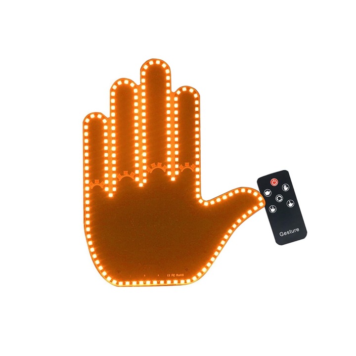 Indicatoare pentru gesturi pentru masina, lumini pentru gesturi distractive pentru luneta masinii, gadgeturi auto cu telecomanda, accesorii auto inedite si distractive pentru barbati si femei, cadouri auto perfecte