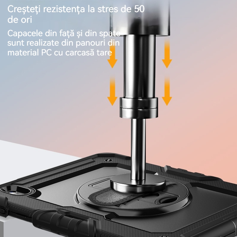 Husa Antisoc Cu Curea De Mana Pentru Samsung Galaxy Tab A9Plus De 11 inchi. (Model: (SM-X210/X216/X218), Fudisenn，Cu capac pentru stilou，Rotire La 360°, procesul de gofrare，Portabil， 2023 (Negru )，28x19x2,3cm