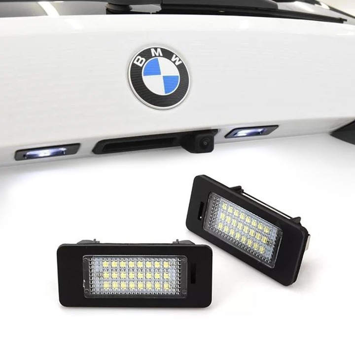 Комплект LED лампи за регистрационен номер, за BMW Серия 1, Серия 3, Серия 5, X5, X6