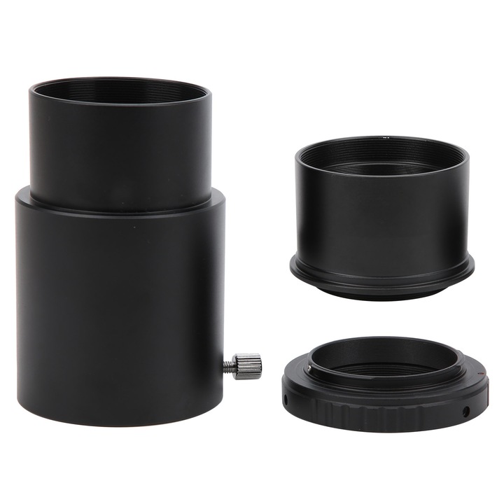 60 mm-es csillagászati teleszkóp szett hosszabbító tubussal és T2-OM adapter gyűrűvel, fekete, 271g