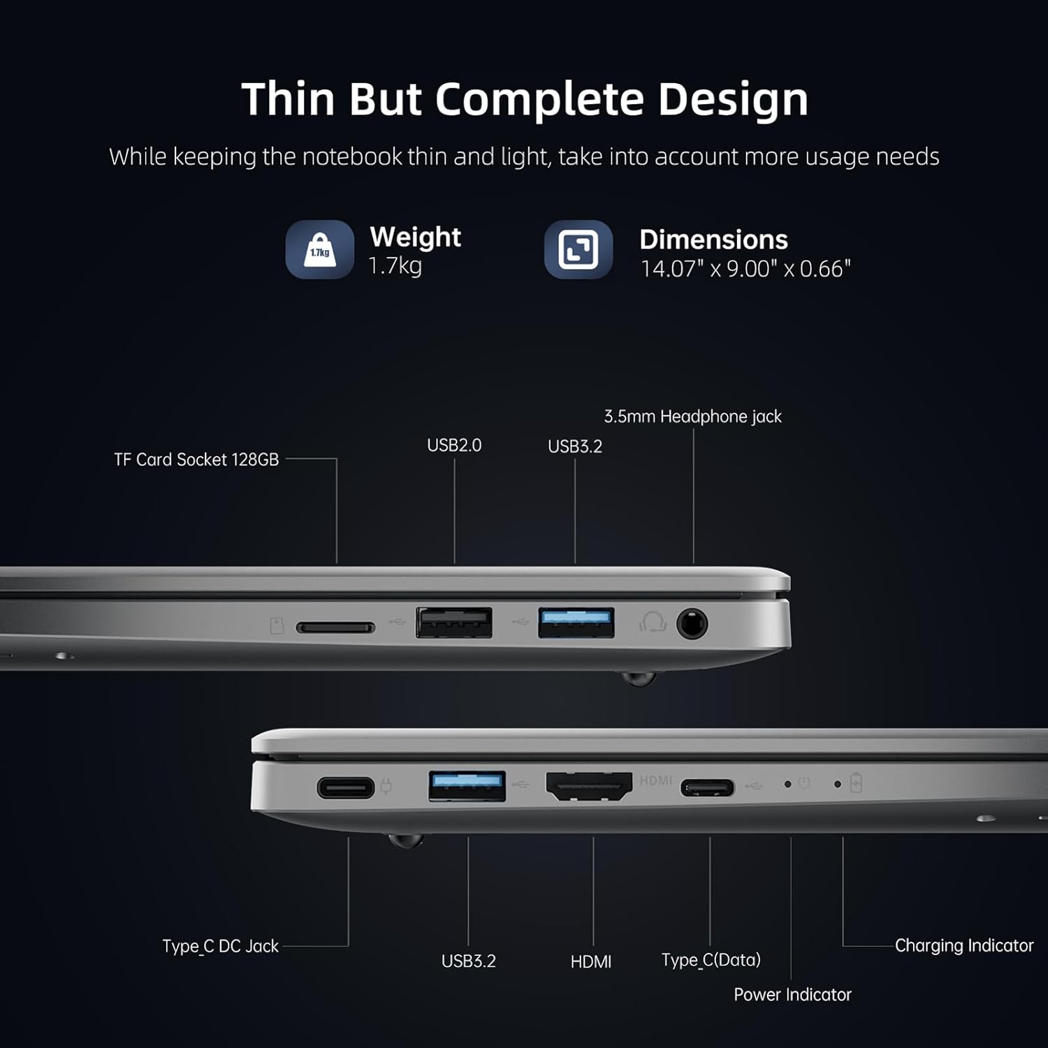 Laptop ACEMAGIC cu procesor Intel Alder Lake-N97 pana la 3.6 GHz, 15.6" IPS 1080P, 16GB DDR4 RAM, 512GB SSD, Windows 11 Pro, Carcasa metalica, WiFi, BT5.0