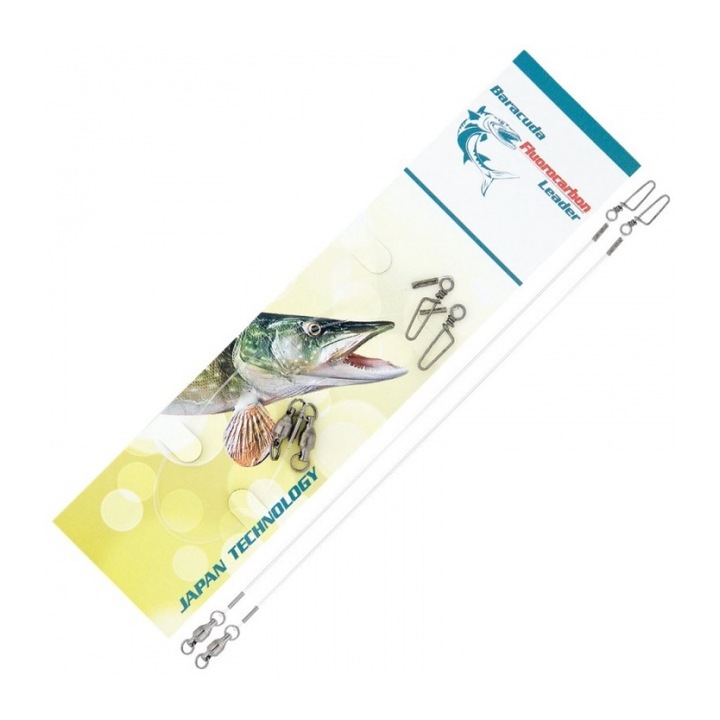 Set 2 Strune 30cm Fluorocarbon Baracuda Stiuca Rapitor Spinning