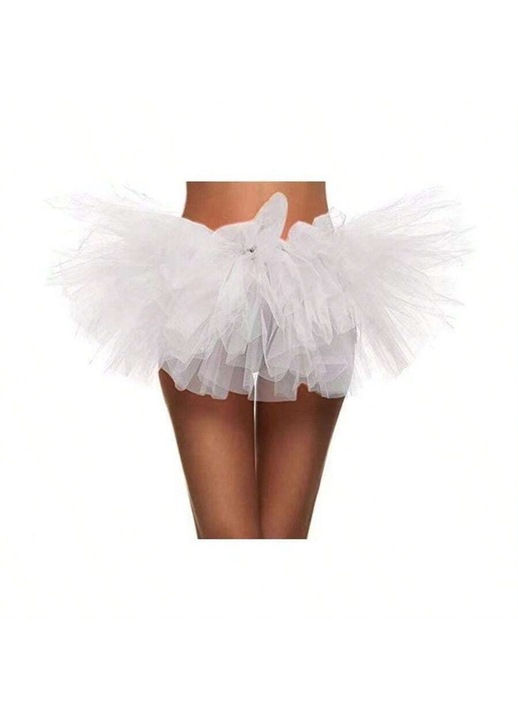 5 rétegű tüll szoknya, fehér, uniszex, ideális táncoláshoz és bulikhoz