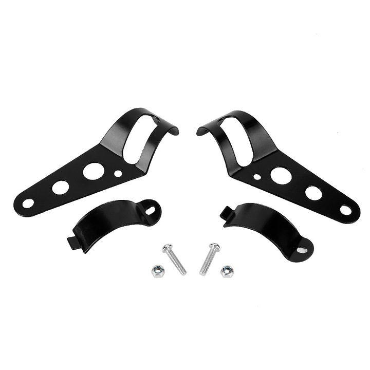 Скоба за мотоциклетни фарове Bizaical, регулируема, 28-43 мм, черна, комплект от 2 броя