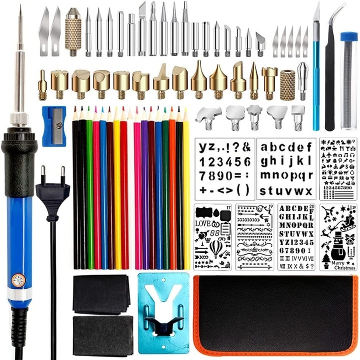 Set pirogravura Herusi 80 piese multicolor 50W 220V