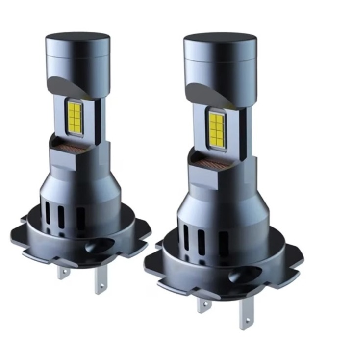 Комплект от 2 LED крушки H7, 55 W, студена бяла светлина carrlinechoo, 25 000 лумена, без кабел и вентилатор
