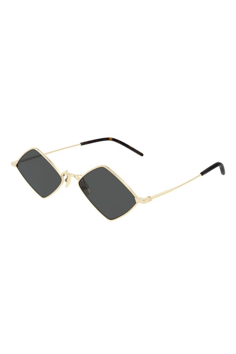 Saint Laurent, Унисекс слънчеви очила Lisa с форма на диамант, Златист, 55-17-145