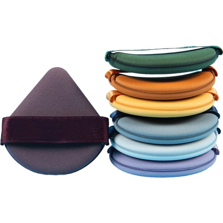 Комплект от 7 апликатори за грим Flippy, за многократна употреба, пудра, 5,5 x 5,5 x 0,9 cm, многоцветни