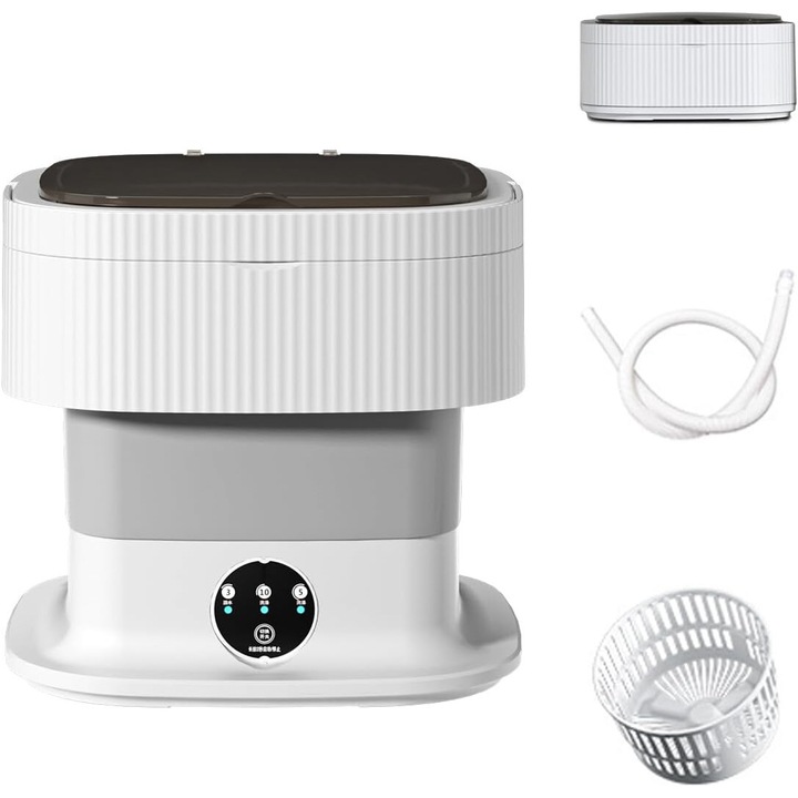 Сгъваема пералня, WALALLA, 10L, 3 режима, сива, 30x30x28см