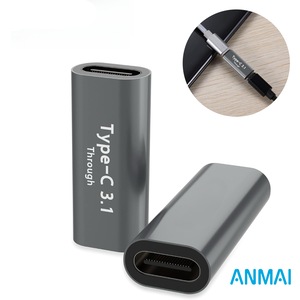 Adaptor bidirectional Anmai USB-C femela la femela, PD 100W, USB 3.2 Gen 2, hub USB-C cu doua porturi, adaptor tip C dublu, conector pentru extindere si transfer de date 10Gbps