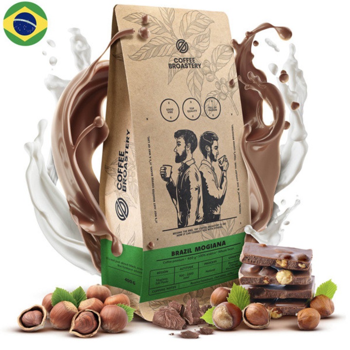 Cafea Boabe de Specialitate Coffee Broastery, Brazil Mogiana Premium, Proaspat Prajita nu Amar, 100% Arabica, 400g