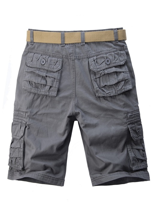 Pantaloni scurti de vara din bumbac multi-buzunar pentru barbati gri, Gri