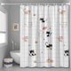 Perdea de dus Domax, Pisicutele obraznice, alb, 180x180cm, impermeabila, cu carlige