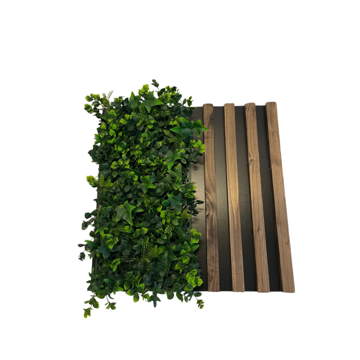 Зелен декоративен панел Mobleto®, MDF, 50x50CM, дървен оребрен, дървен решетъчен панел, рисуване с лишеи, декоративен дървен шперплат за стени, дъбово дърво, интериорен дизайн, баня, коридор