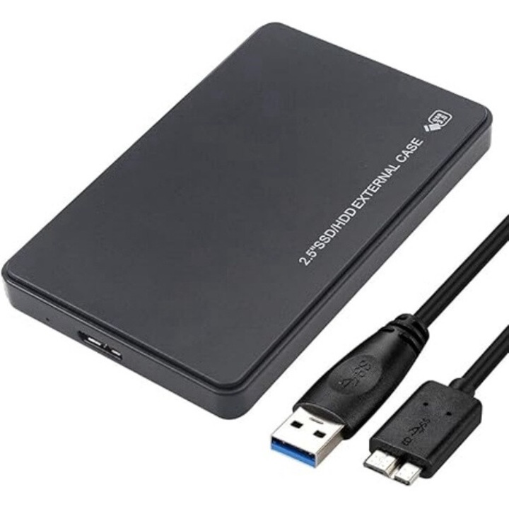 Външен корпус за 2,5" SATA HDD/SSD, USB 3.0, поддържа до 2TB, дизайн без инструменти, термоустойчив материал