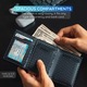 Мъжки портфейл от естествена кожа, IMODIX®, алуминиев калъф, RFID защита за карти, семпъл и приятен дизайн, 5506, въглеродно черен