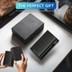 Мъжки портфейл от естествена кожа, IMODIX®, алуминиев калъф, RFID защита за карти, семпъл и приятен дизайн, 5506, въглеродно черен