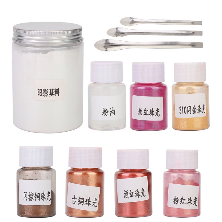 Set 150g fard de ochi, pudra de baza, fard de pleoape, pudra stralucitoare, fard de ochi DIY, set de materii prime Enforose