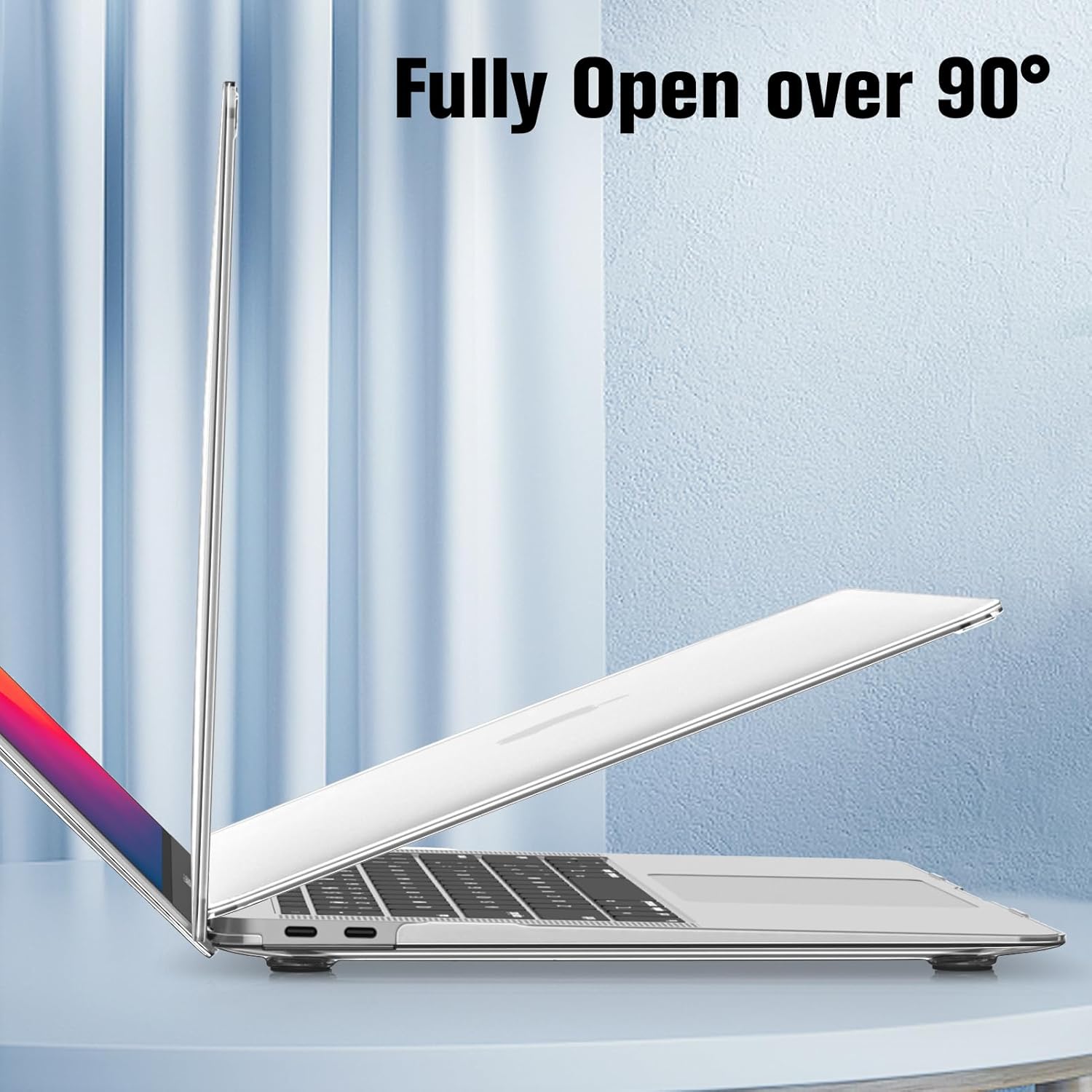 Husa de protectie pentru MacBook Air 13.3-inch, Puepoul, A1932/A2179/A2337, Cu folie de protectie pentru tastatura si folie de sticla calita, plastic, Material ecologic, netoxic, fara miros, transparent
