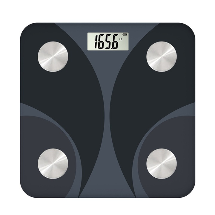 Кантар за тяло Enforose, анализ на телесния състав, свързване с фитнес приложения, капацитет 180 кг, закалено стъкло