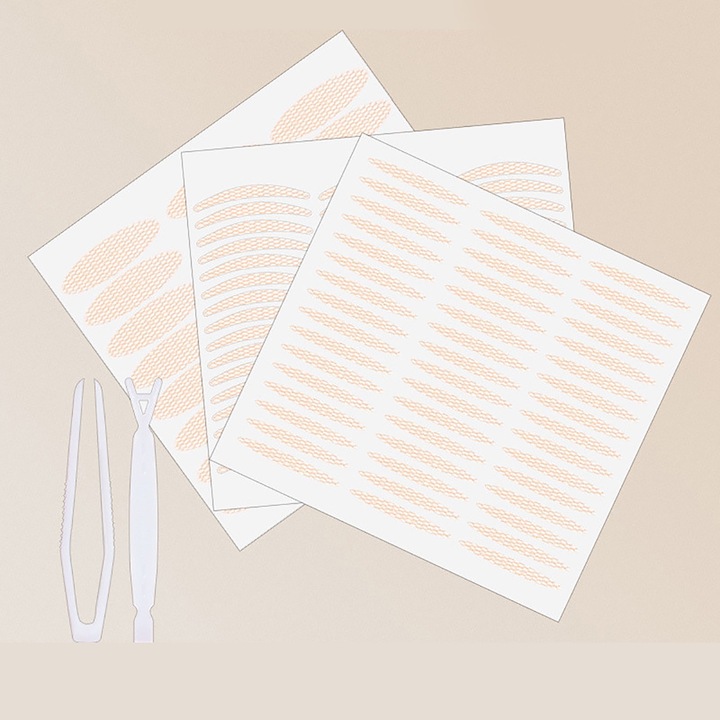 Dupla szemhéjmatrica, csipkeháló, professzionális, hordozható, lélegző szemhéjszalag, otthoni utazáshoz, Y-villás csipesszel, vegyes, 144 db