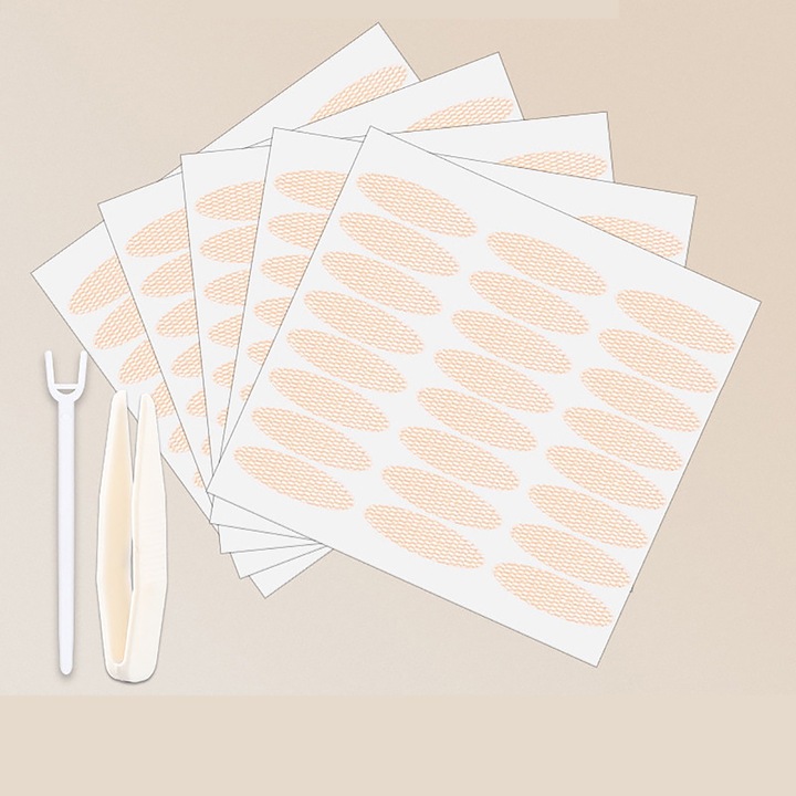 Szemhéjfesték, 240 darabos készlet, dupla hajtogatású, légáteresztő kialakítású, hordozható, átlátszó