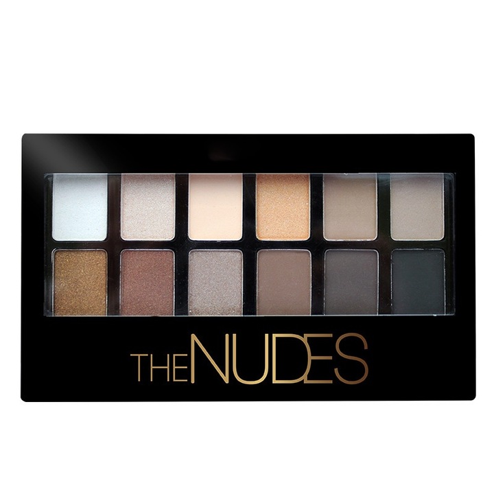 12 színű szemhéjfesték paletta, matt és gyöngyházfényű textúrájú, többszínű