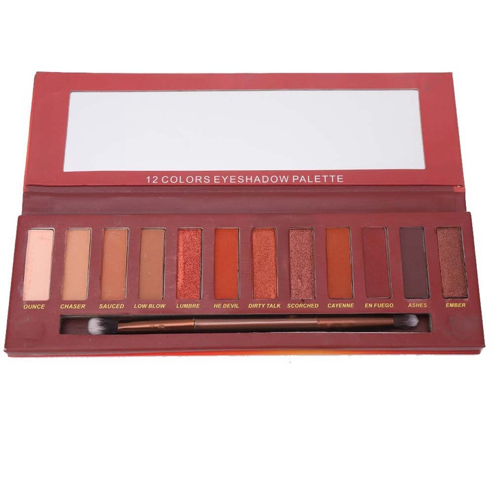 12 színű szemhéjfesték paletta, vízálló, finom textúrájú, többszínű