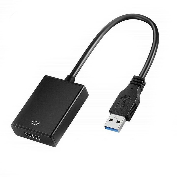 Adaptor USB la HDMI, Hokretme, negru, pentru laptop Mac, cablu USB 3.0, multi-monitor
