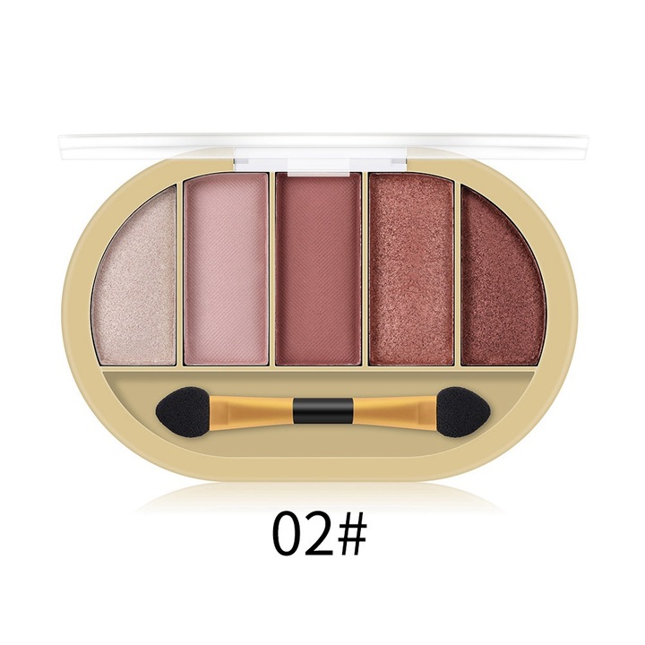 Szemhéjfesték, 5 színű, finom textúrájú, kompakt, többszínű