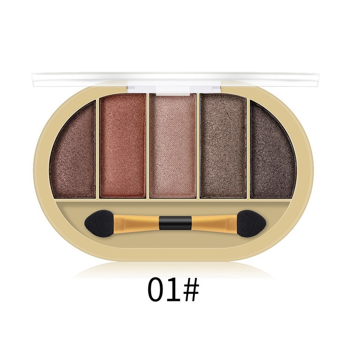 Szemhéjfesték, 5 színű, finom textúrájú, kompakt, többszínű