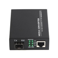 Convertor media fibra optica Hokretme, RJ45 10/100/1000Mbps, suport LFP, slot SFP deschis
