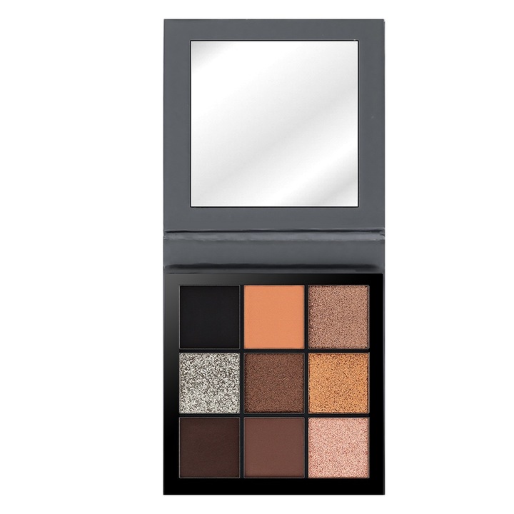 Szemhéjfesték paletta, 9 szín, változatos textúrák, többszínű