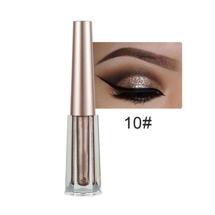 Csillámos folyékony szemhéjfesték, 10 árnyalat, folyékony textúra, vízálló