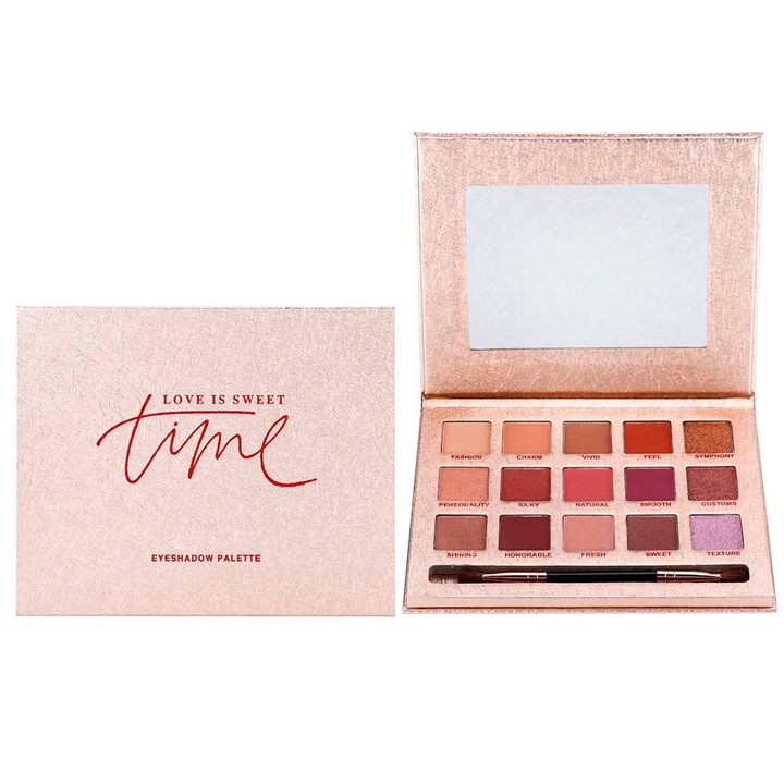 15 színű szemhéjfesték paletta, vízálló, finom textúrájú, többszínű