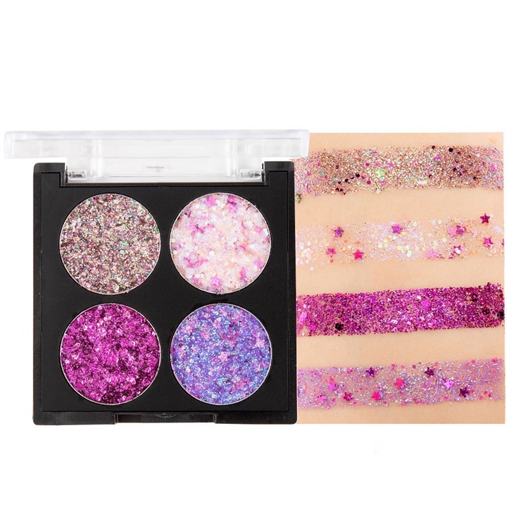 Szemhéjfesték, 4 színű, csillogó hatású, kis méretű