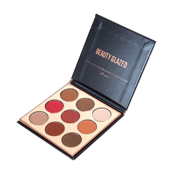 9 színű szemhéjfesték készlet, Beauty Glazed, fényes árnyalatok, vízálló