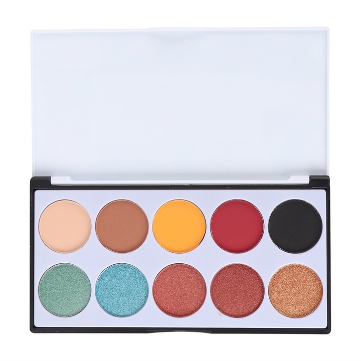 10 színű szemhéjfesték paletta, vízálló, csillámos