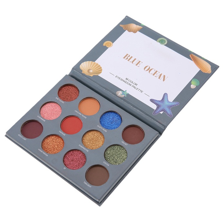 Szemhéjfesték, 12 színű, finom textúrájú