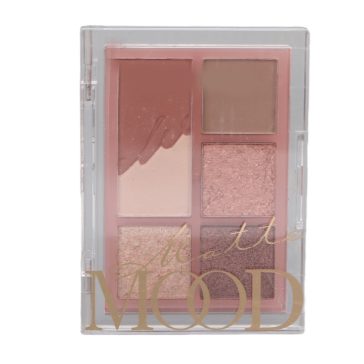 Szemhéjfesték paletta, 6 színű, csillámos és matt, hordozható méret