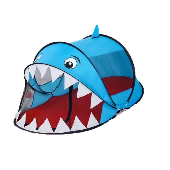 Gyerek játszósátor, összecsukható, beltéri/kültéri, cápa mintás, Blue Shark