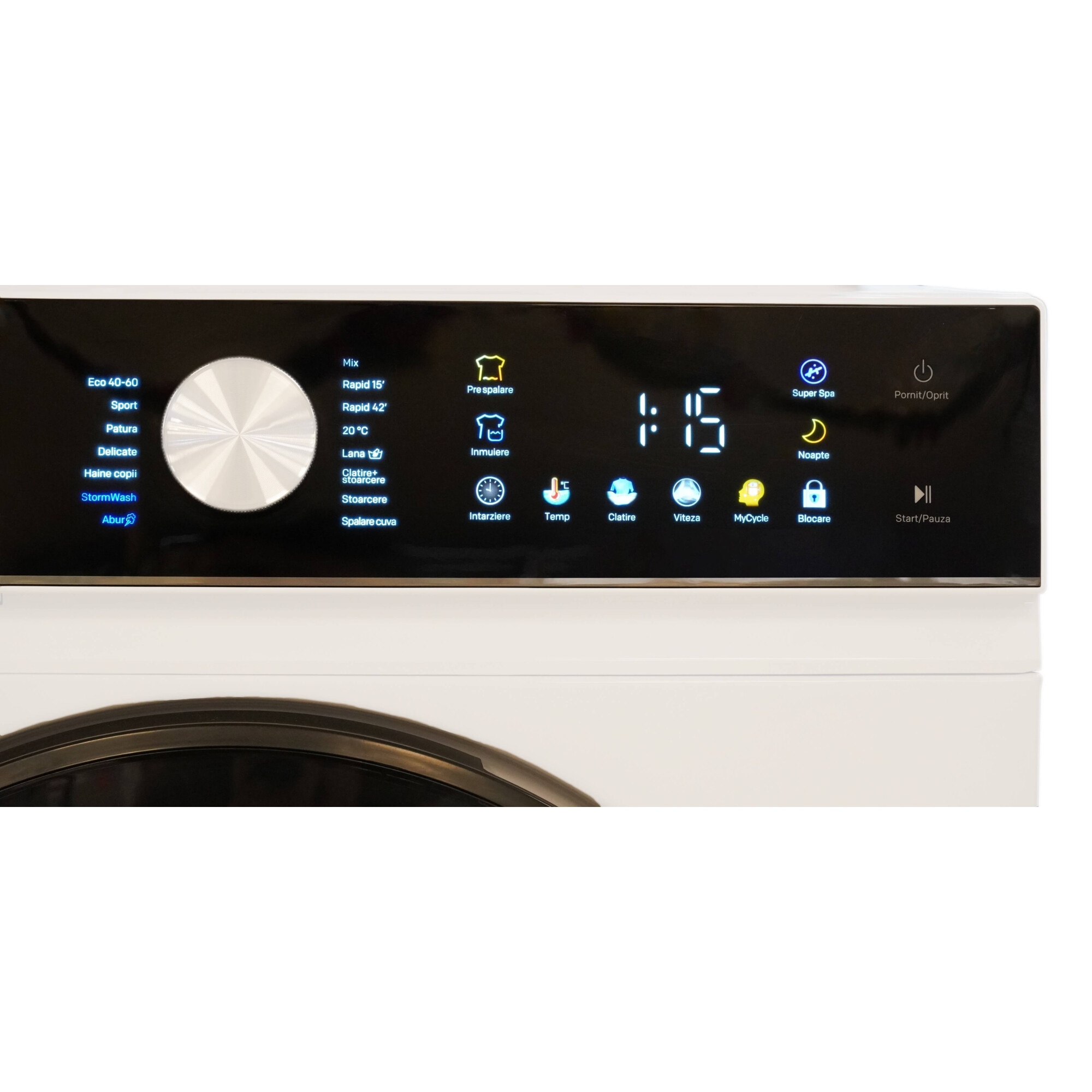 Masina de spalat rufe LDK Queen 814DITW, 8 Kg, Clasa A, 1400 rpm, 16 programe, Control Touch, Steam, Super Spa, Storm Wash, Night wash, My Cycle, Amanare pornire, Motor Inverter, Alb